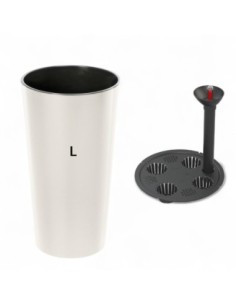 Fioriera rotonda L alta Ø25 × 47 cm lucida con sistema di irrigazione, 21 L – Crema | Töpferkönig