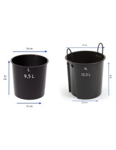 Lot de 2 pots hauts ronds Ø25 × 47 + Ø29 × 57 cm brillants – Noir | Töpferkönig 2