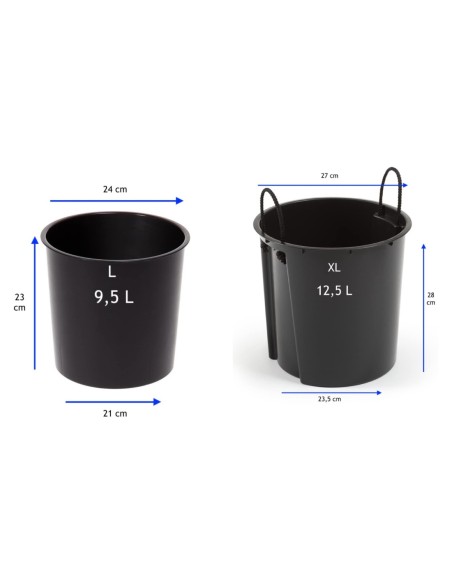 Lot de 2 pots hauts ronds Ø25 × 47 + Ø29 × 57 cm brillants – Noir | Töpferkönig