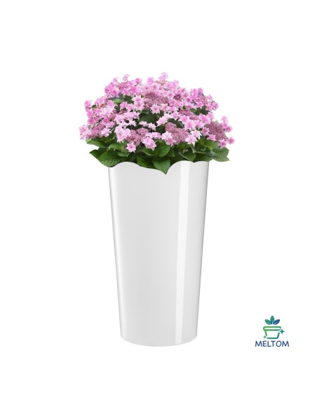 Lot de 2 pots hauts ronds Ø25 × 47 + Ø29 × 57 cm brillants – Blanc | Töpferkönig