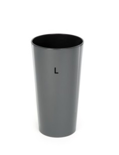 Plantenbak rond L hoog Ø25 × 47 cm hoogglans, 21 L – Antraciet | Töpferkönig