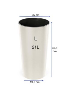 Pot haut rond L Ø25 × 47 cm brillant, 21 L – Crème | Töpferkönig 2