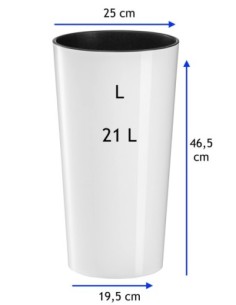 Plantenbak rond L hoog Ø25 × 47 cm hoogglans, 21 L – Wit | Töpferkönig 2
