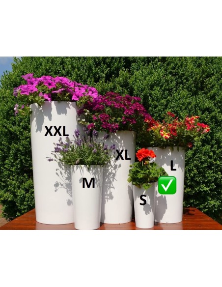 Pot haut rond L Ø25 × 47 cm brillant, 21 L – Blanc | Töpferkönig