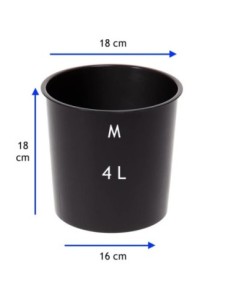 Plantenbak rond M hoog Ø20 × 37 cm hoogglans, 8,3 L – Zwart | Töpferkönig 2