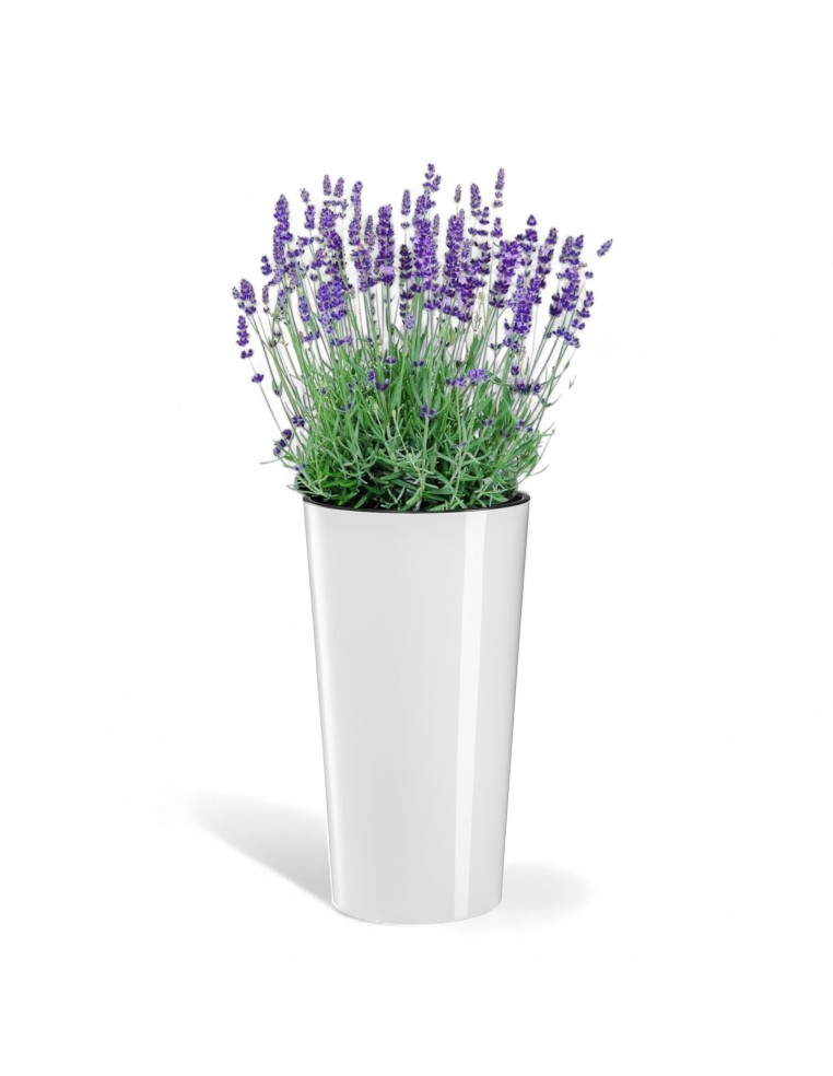 Plantenbak rond M hoog Ø20 × 37 cm hoogglans, 8,3 L – Wit | Töpferkönig