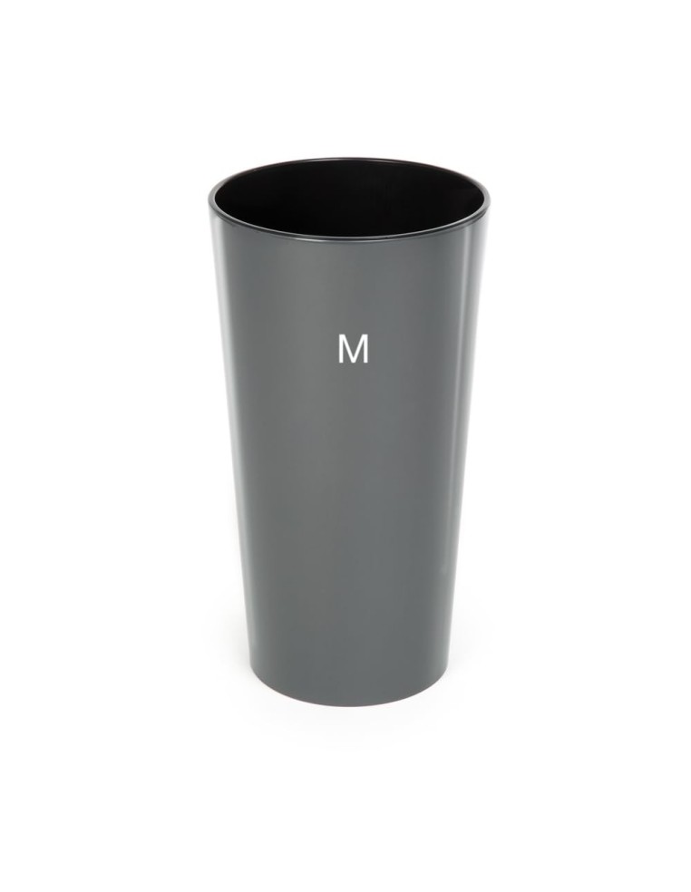 Blumenkübel rund M hoch Ø20 × 37 cm Hochglanz, 8,3 L – Anthrazit | Töpferkönig