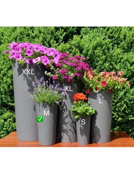 Pot haut rond M Ø20 × 37 cm brillant, 8,3 L – Anthracite | Töpferkönig