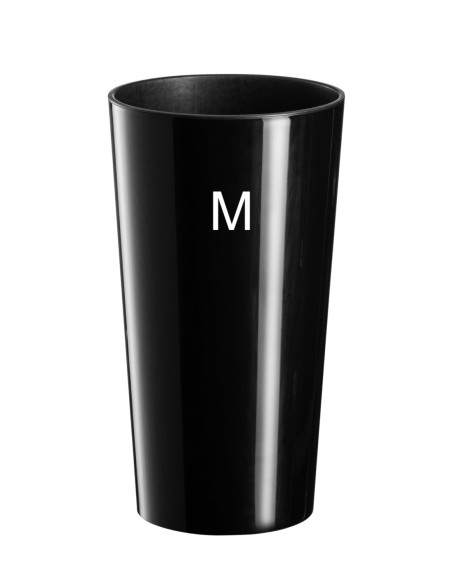Macetero redondo M alto Ø14 × 26 cm brillante, 8,3 L – Negro | Töpferkönig