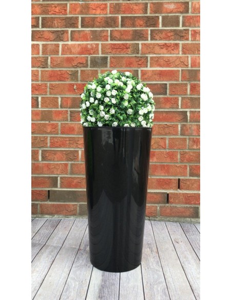 Pot haut rond M Ø14 × 26 cm brillant, 8,3 L – Noir | Töpferkönig
