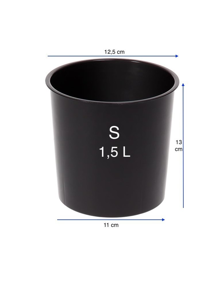 Blumenkübel rund S hoch Ø14 × 26 cm Hochglanz, 2,9 L – Schwarz | Töpferkönig