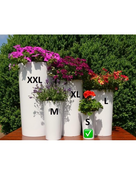 Macetero redondo S alto Ø14 × 26 cm brillante, 2,9 L – Blanco | Töpferkönig