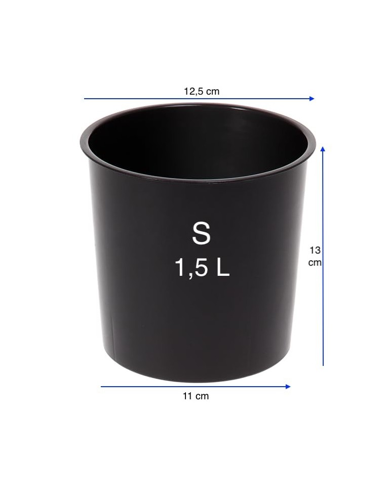 Blumenkübel rund S hoch Ø14 × 26 cm Hochglanz, 2,9 L – Anthrazit | Töpferkönig