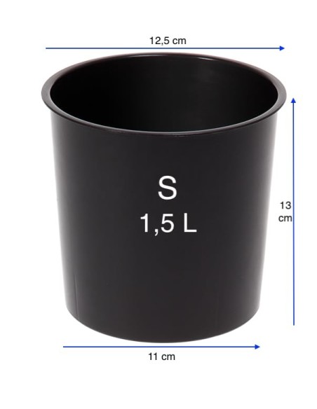 Pot haut rond S Ø14 × 26 cm brillant, 2,9 L – Anthracite | Töpferkönig