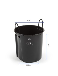 Plantenbak rond XL hoog Ø29 × 57 cm hoogglans met bewateringssysteem, 28,4 L – Zwart | Töpferkönig 2