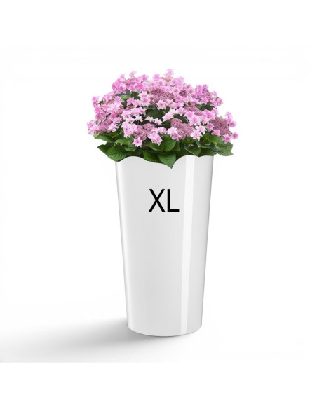 Pot haut rond XL Ø29 × 57 cm brillant, 28,4 L – Blanc | Töpferkönig