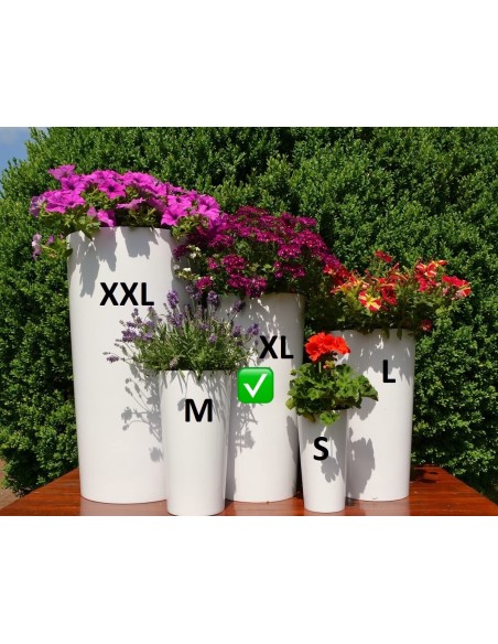 Plantenbak rond XL hoog Ø29 × 57 cm hoogglans, 28,4 L – Wit | Töpferkönig