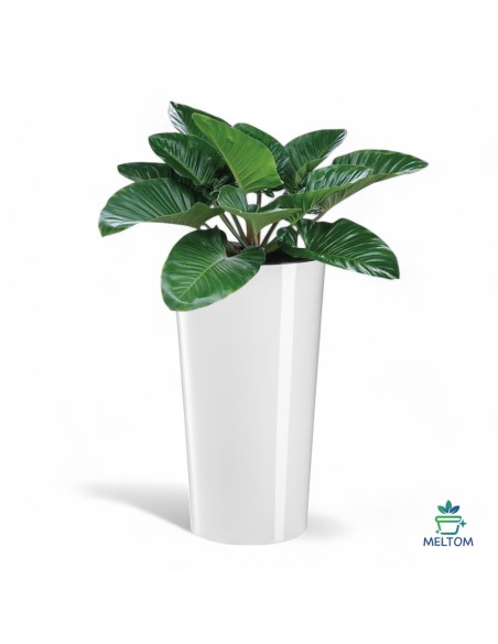 Plantenbak rond XL hoog Ø29 × 57 cm hoogglans, 28,4 L – Wit | Töpferkönig