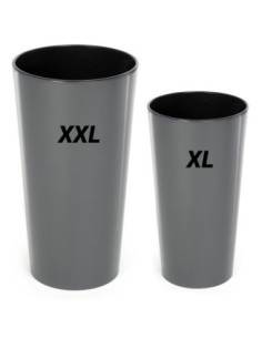 Lot de 2 pots hauts ronds Ø29 × 57 + Ø40 × 75 cm brillants – Anthracite | Töpferkönig