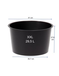Set di 2 fioriere rotonde alte Ø29 × 57 + Ø40 × 75 cm lucide – Antracite | Töpferkönig 2