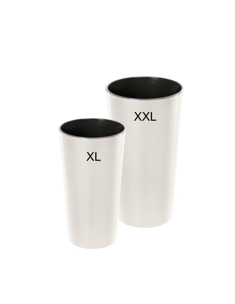 Lot de 2 pots hauts ronds Ø29 × 57 + Ø40 × 75 cm brillants – Crème | Töpferkönig