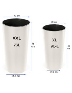 Set van 2 hoge ronde plantenbakken Ø29 × 57 + Ø40 × 75 cm hoogglans – Crème | Töpferkönig 2