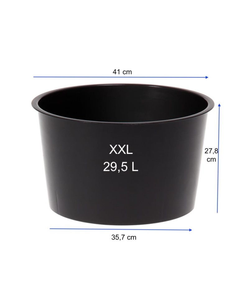 Set di 2 fioriere rotonde alte Ø29 × 57 + Ø40 × 75 cm lucide – Nero | Töpferkönig