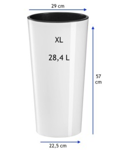 Blumenkübel-Set rund 2-teilig hoch Ø29 × 57 + Ø40 × 75 cm Hochglanz – Weiß | Töpferkönig 2