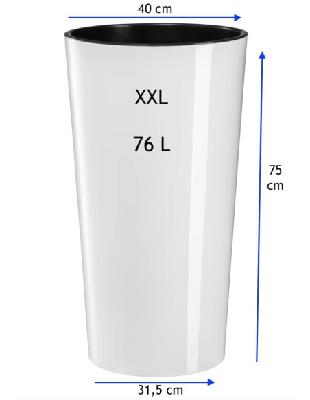 Lot de 2 pots hauts ronds Ø29 × 57 + Ø40 × 75 cm brillants – Blanc | Töpferkönig