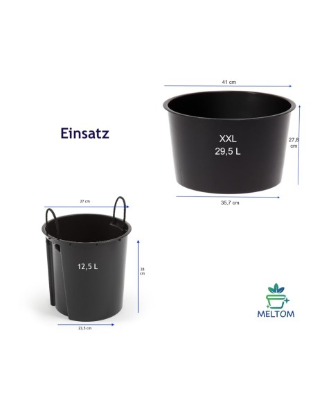 Blumenkübel-Set rund 2-teilig hoch Ø29 × 57 + Ø40 × 75 cm Hochglanz – Weiß | Töpferkönig