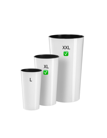 Lot de 2 pots hauts ronds Ø29 × 57 + Ø40 × 75 cm brillants – Blanc | Töpferkönig