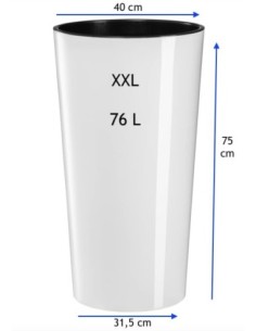 Blumenkübel-Set rund 2-teilig hoch Ø29 × 57 + Ø40 × 75 cm Hochglanz mit Bewässerungssystem – Weiß | Töpferkönig 2