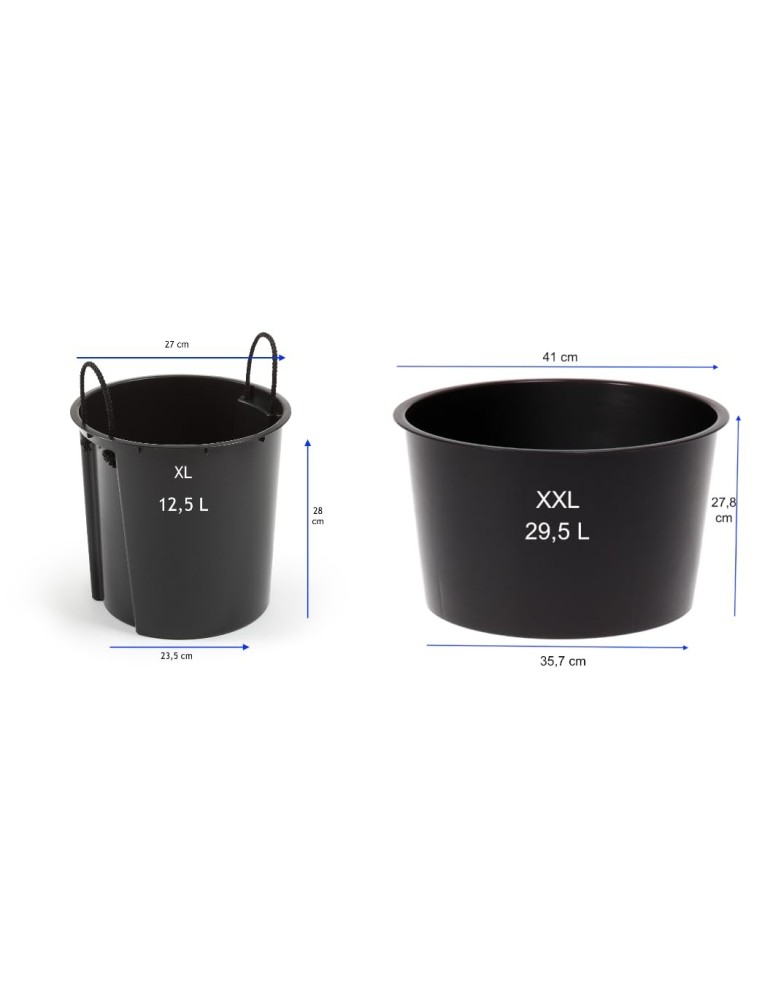 Set van 2 hoge ronde plantenbakken Ø29 × 57 + Ø40 × 75 cm hoogglans met bewateringssysteem – Wit | Töpferkönig