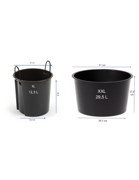 Set van 2 hoge ronde plantenbakken Ø29 × 57 + Ø40 × 75 cm hoogglans met bewateringssysteem – Wit | Töpferkönig