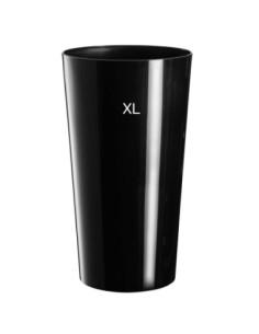 Macetero redondo XL alto Ø29 × 57 cm brillante, 28,4 L – Negro | Töpferkönig