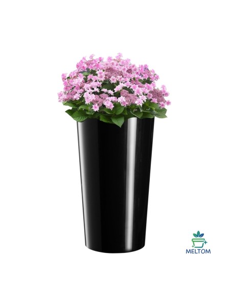 Plantenbak rond XL hoog Ø29 × 57 cm hoogglans, 28,4 L – Zwart | Töpferkönig