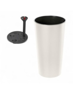 Pot haut rond XXL Ø40 × 75 cm brillant avec système d'arrosage, 76 L – Crème | Töpferkönig