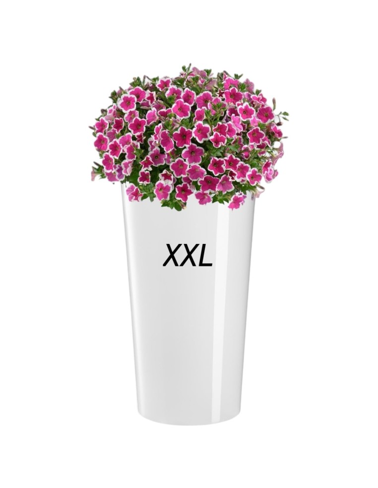 Plantenbak rond XXL hoog Ø40 × 75 cm hoogglans, 76 L – Wit | Töpferkönig