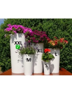 Macetero redondo XXL alto Ø40 × 75 cm brillante, 76 L – Blanco | Töpferkönig 2