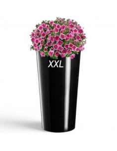 Pot haut rond XXL Ø40 × 75 cm brillant, 76 L – Noir | Töpferkönig