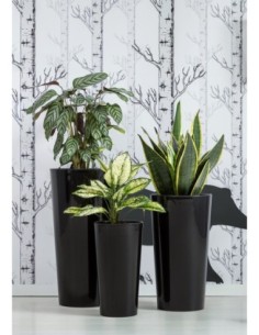 Plantenbak rond XXL hoog Ø40 × 75 cm hoogglans, 76 L – Zwart | Töpferkönig 2