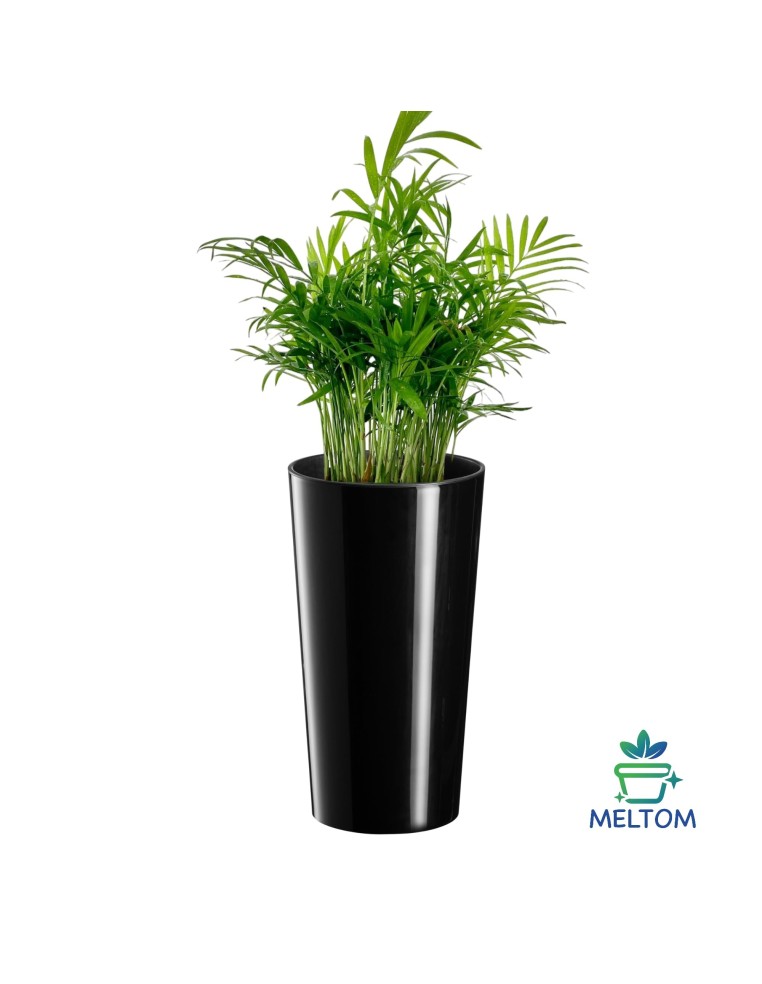 Pot haut rond XXL Ø40 × 75 cm brillant, 76 L – Noir | Töpferkönig