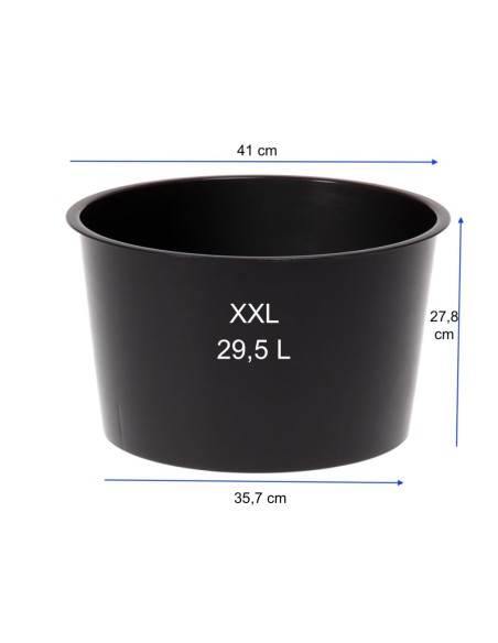 Fioriera rotonda XXL alta Ø40 × 75 cm lucida, 76 L – Nero | Töpferkönig