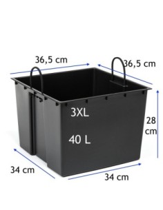 Blumenkübel eckig 3XL hoch 39 × 39 × 75 cm Hochglanz mit Bewässerungssystem, 100 L – Schwarz | Töpferkönig 2