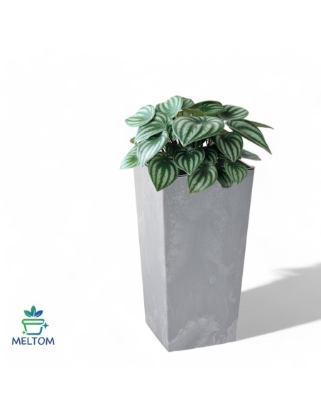 Plantenbak vierkant 3XL hoog 39 × 39 × 75 cm betonlook, 100 L – Betongrijs | Töpferkönig