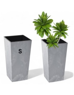 Blumenkübel eckig S hoch 13 × 13 × 26 cm Beton-Optik, 3,5 L – Beton Grau | Töpferkönig