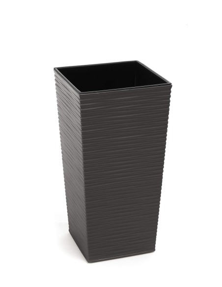 Blumenkübel-Set rund 2-teilig gerillt 29 × 29 × 57 + 39 × 39 × 75 cm – Anthrazit | Töpferkönig