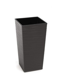 Lot de 2 pots ronds striés 29 × 29 × 57 + 34 × 34 × 67 cm – Anthracite | Töpferkönig 2