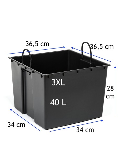 Set di 2 fioriere rotonde rigate 29 × 29 × 57 + 34 × 34 × 67 cm – Antracite | Töpferkönig