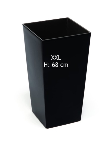Fioriera rotonda XXL alta Ø34 × 67 cm lucida – Nero | Töpferkönig